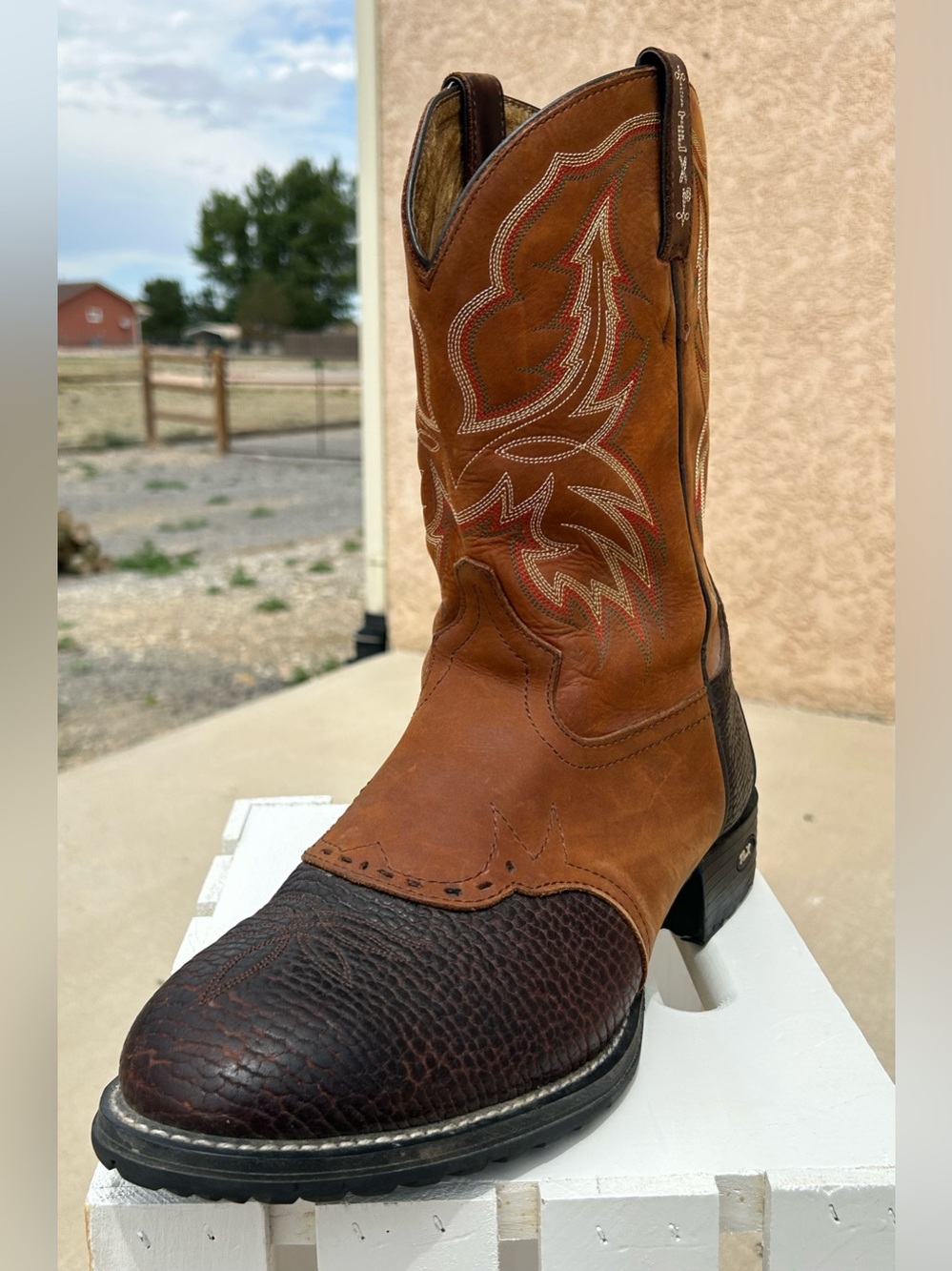 Tony Lama Men’s TLX Two-Tone Leather Performance Western and Work Boots Size 13D - Picture 5 of 16